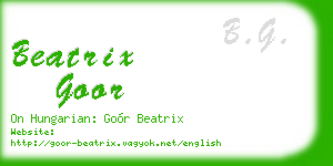 beatrix goor business card
